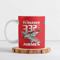 Tuskegee Red Tails Airmen Ceramic Mug P-51 Mustang 332nd Fighter Group - Red - Wonder Print Shop