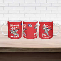 Tuskegee Red Tails Airmen Ceramic Mug P-51 Mustang 332nd Fighter Group - Red - Wonder Print Shop