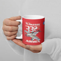 Tuskegee Red Tails Airmen Ceramic Mug P-51 Mustang 332nd Fighter Group - Red - Wonder Print Shop