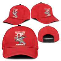 Tuskegee Red Tails Airmen Classic Cap P-51 Mustang 332nd Fighter Group - Red - Wonder Print Shop