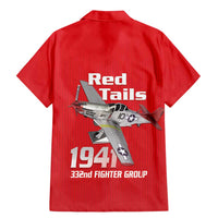 Tuskegee Red Tails Airmen Family Matching Mermaid Dress and Hawaiian Shirt P-51 Mustang 332nd Fighter Group - Red - Wonder Print Shop