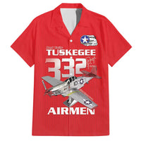 Tuskegee Red Tails Airmen Family Matching Summer Maxi Dress and Hawaiian Shirt P-51 Mustang 332nd Fighter Group - Red - Wonder Print Shop
