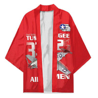 Tuskegee Red Tails Airmen Kimono P-51 Mustang 332nd Fighter Group - Red - Wonder Print Shop