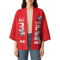 Tuskegee Red Tails Airmen Kimono P-51 Mustang 332nd Fighter Group - Red - Wonder Print Shop
