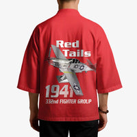 Tuskegee Red Tails Airmen Kimono P-51 Mustang 332nd Fighter Group - Red - Wonder Print Shop