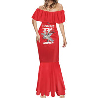 Tuskegee Red Tails Airmen Mermaid Dress P-51 Mustang 332nd Fighter Group - Red - Wonder Print Shop