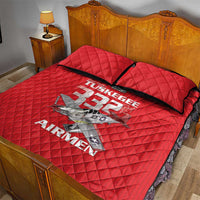 Tuskegee Red Tails Airmen Quilt Bed Set P-51 Mustang 332nd Fighter Group - Red - Wonder Print Shop