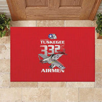 Tuskegee Red Tails Airmen Rubber Doormat P-51 Mustang 332nd Fighter Group - Red - Wonder Print Shop