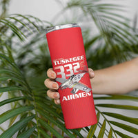 Tuskegee Red Tails Airmen Skinny Tumbler P-51 Mustang 332nd Fighter Group - Red - Wonder Print Shop