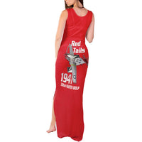 Tuskegee Red Tails Airmen Tank Maxi Dress P-51 Mustang 332nd Fighter Group - Red - Wonder Print Shop