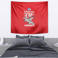 Tuskegee Red Tails Airmen Tapestry P-51 Mustang 332nd Fighter Group - Red - Wonder Print Shop