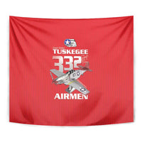 Tuskegee Red Tails Airmen Tapestry P-51 Mustang 332nd Fighter Group - Red - Wonder Print Shop