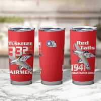 Tuskegee Red Tails Airmen Tumbler Cup P-51 Mustang 332nd Fighter Group - Red - Wonder Print Shop