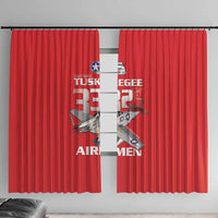 Tuskegee Red Tails Airmen Window Curtain P-51 Mustang 332nd Fighter Group - Red - Wonder Print Shop