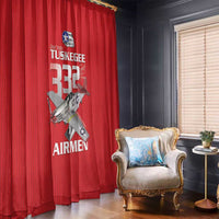 Tuskegee Red Tails Airmen Window Curtain P-51 Mustang 332nd Fighter Group - Red - Wonder Print Shop