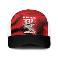 Tuskegee Red Tails Airmen Baseball Net Cap P-51 Mustang 332nd Fighter Group - Black Red - Wonder Print Shop