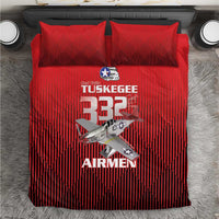 Tuskegee Red Tails Airmen Bedding Set P-51 Mustang 332nd Fighter Group - Black Red - Wonder Print Shop