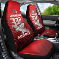 Tuskegee Red Tails Airmen Car Seat Cover P-51 Mustang 332nd Fighter Group - Black Red - Wonder Print Shop