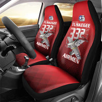 Tuskegee Red Tails Airmen Car Seat Cover P-51 Mustang 332nd Fighter Group - Black Red - Wonder Print Shop