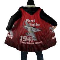 Tuskegee Red Tails Airmen Cloak P-51 Mustang 332nd Fighter Group - Black Red - Wonder Print Shop