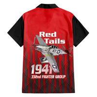 Tuskegee Red Tails Airmen Family Matching Short Sleeve Bodycon Dress and Hawaiian Shirt P-51 Mustang 332nd Fighter Group - Black Red - Wonder Print Shop
