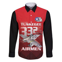 Tuskegee Red Tails Airmen Family Matching Tank Maxi Dress and Hawaiian Shirt P-51 Mustang 332nd Fighter Group - Black Red - Wonder Print Shop