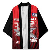 Tuskegee Red Tails Airmen Kimono P-51 Mustang 332nd Fighter Group - Black Red - Wonder Print Shop
