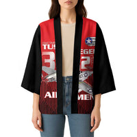 Tuskegee Red Tails Airmen Kimono P-51 Mustang 332nd Fighter Group - Black Red - Wonder Print Shop