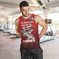 Tuskegee Red Tails Airmen Men Tank Top P-51 Mustang 332nd Fighter Group - Black Red - Wonder Print Shop