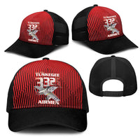 Tuskegee Red Tails Airmen Mesh Trucker Cap P-51 Mustang 332nd Fighter Group - Black Red - Wonder Print Shop