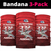 Tuskegee Red Tails Airmen Neck Gaiter P-51 Mustang 332nd Fighter Group - Black Red - Wonder Print Shop