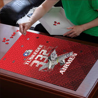 Tuskegee Red Tails Airmen Puzzle P-51 Mustang 332nd Fighter Group - Black Red - Wonder Print Shop