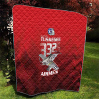 Tuskegee Red Tails Airmen Quilt P-51 Mustang 332nd Fighter Group - Black Red - Wonder Print Shop