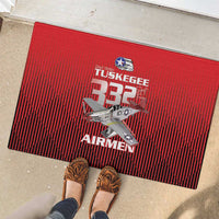 Tuskegee Red Tails Airmen Rubber Doormat P-51 Mustang 332nd Fighter Group - Black Red - Wonder Print Shop