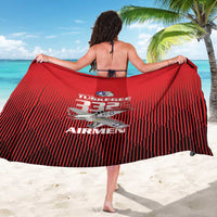 Tuskegee Red Tails Airmen Sarong P-51 Mustang 332nd Fighter Group - Black Red - Wonder Print Shop