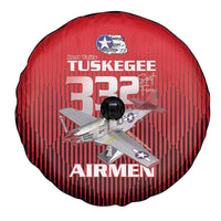 Tuskegee Red Tails Airmen Spare Tire Cover P-51 Mustang 332nd Fighter Group - Black Red - Wonder Print Shop