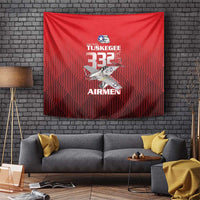 Tuskegee Red Tails Airmen Tapestry P-51 Mustang 332nd Fighter Group - Black Red - Wonder Print Shop