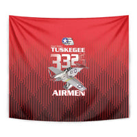 Tuskegee Red Tails Airmen Tapestry P-51 Mustang 332nd Fighter Group - Black Red - Wonder Print Shop
