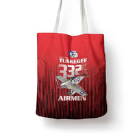 Tuskegee Red Tails Airmen Tote Bag P-51 Mustang 332nd Fighter Group - Black Red - Wonder Print Shop