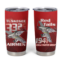 Tuskegee Red Tails Airmen Tumbler Cup P-51 Mustang 332nd Fighter Group - Black Red - Wonder Print Shop