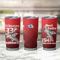 Tuskegee Red Tails Airmen Tumbler Cup P-51 Mustang 332nd Fighter Group - Black Red - Wonder Print Shop