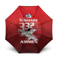 Tuskegee Red Tails Airmen Umbrella P-51 Mustang 332nd Fighter Group - Black Red - Wonder Print Shop