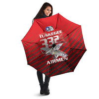 Tuskegee Red Tails Airmen Umbrella P-51 Mustang 332nd Fighter Group - Black Red - Wonder Print Shop