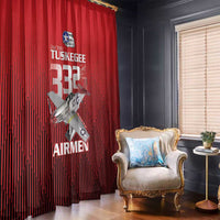 Tuskegee Red Tails Airmen Window Curtain P-51 Mustang 332nd Fighter Group - Black Red - Wonder Print Shop