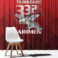 Tuskegee Red Tails Airmen Window Curtain P-51 Mustang 332nd Fighter Group - Black Red - Wonder Print Shop