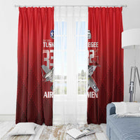 Tuskegee Red Tails Airmen Window Curtain P-51 Mustang 332nd Fighter Group - Black Red - Wonder Print Shop