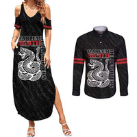 Harlem Hellfighters Couples Matching Summer Maxi Dress and Long Sleeve Button Shirt 369th Infantry Regiment - Wonder Print Shop