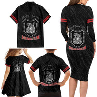 Harlem Hellfighters Family Matching Long Sleeve Bodycon Dress and Hawaiian Shirt 369th Infantry Regiment - Wonder Print Shop