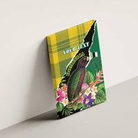 Personalised Dominica Independence Day Canvas Wall Art Sisserou Parrot With Tropical Flowers - Wonder Print Shop