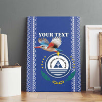 Personalised Cape Verde Canvas Wall Art Grey Headed Kingfisher - Coat Of Arms - Wonder Print Shop